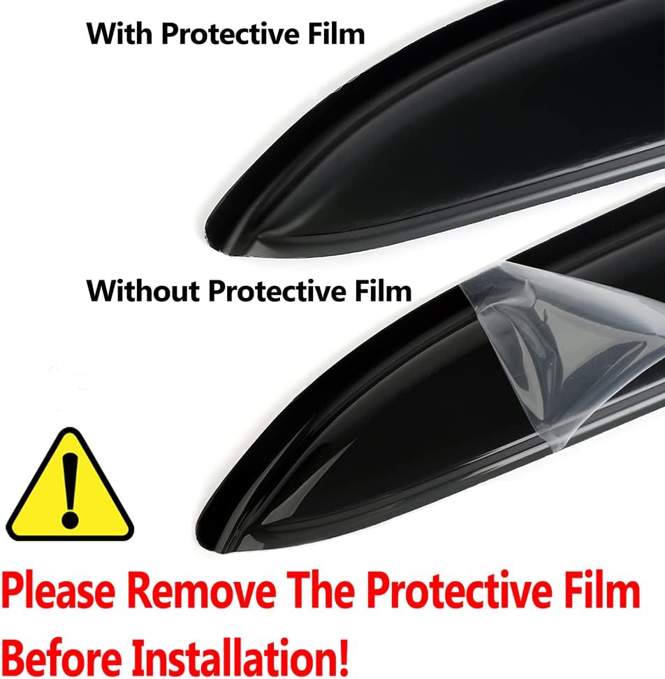 94005 Side Window Visors Wind Vent Deflector,4pcs Outside Mount Tape-On Nice Sun Rain Guards Set fit for 2007-2012 Nissan Altima,Dark Smoke Window Shade