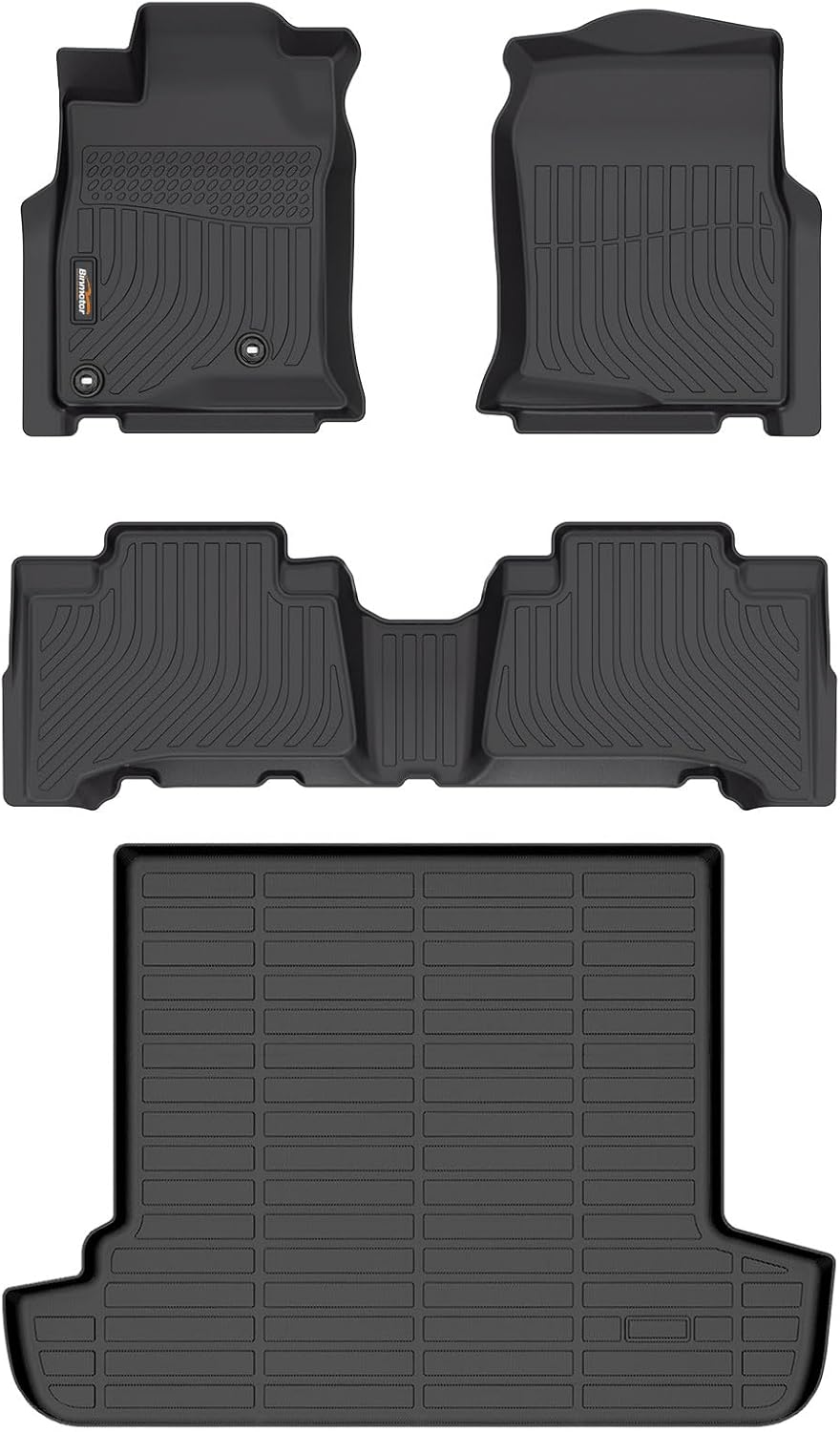Binmotor-Floor Mats & Cargo Liner for Toyota 4Runner 2003-2009, TPE All Weather Car Mats for Toyota 4runner Accessories Rubber Liners Cargo Trunk Mat