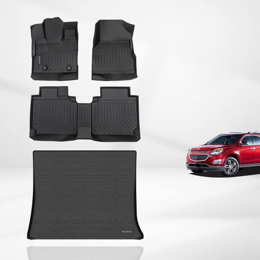 KELCSEECS Floor Mats & Cargo Liner for 2012 2013 2014 2015 2016 2017 Chevrolet Chevy Equinox & GMC Terrain/Terrain Denali All Weather Car Mats Cargo Mat Floor Liners Trunk Mat Trunk Liner Accessories