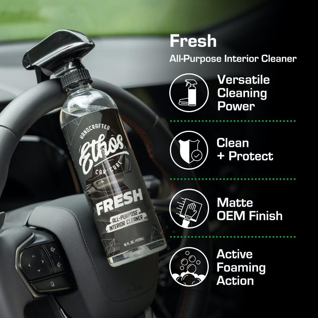 Ethos FRESH - All Purpose Interior Cleaner Detailing Kit Interior Cleaner - Car Interior Detailing - Car Interior Cleaners for Cars, Trucks, SUVs, Jeeps, Motorcycles, RVs & More