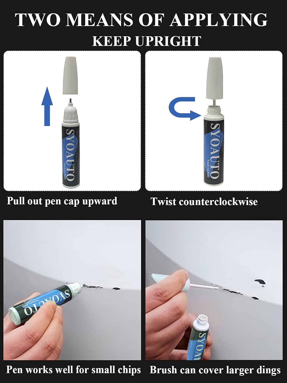 SYOAUTO Lunar Silver NH830M Touch Up Paint Fit for Honda Auto Touch up Paint Scratch Repair Pen Brush and Tip 2 in 1 Lunar Silver NH830M