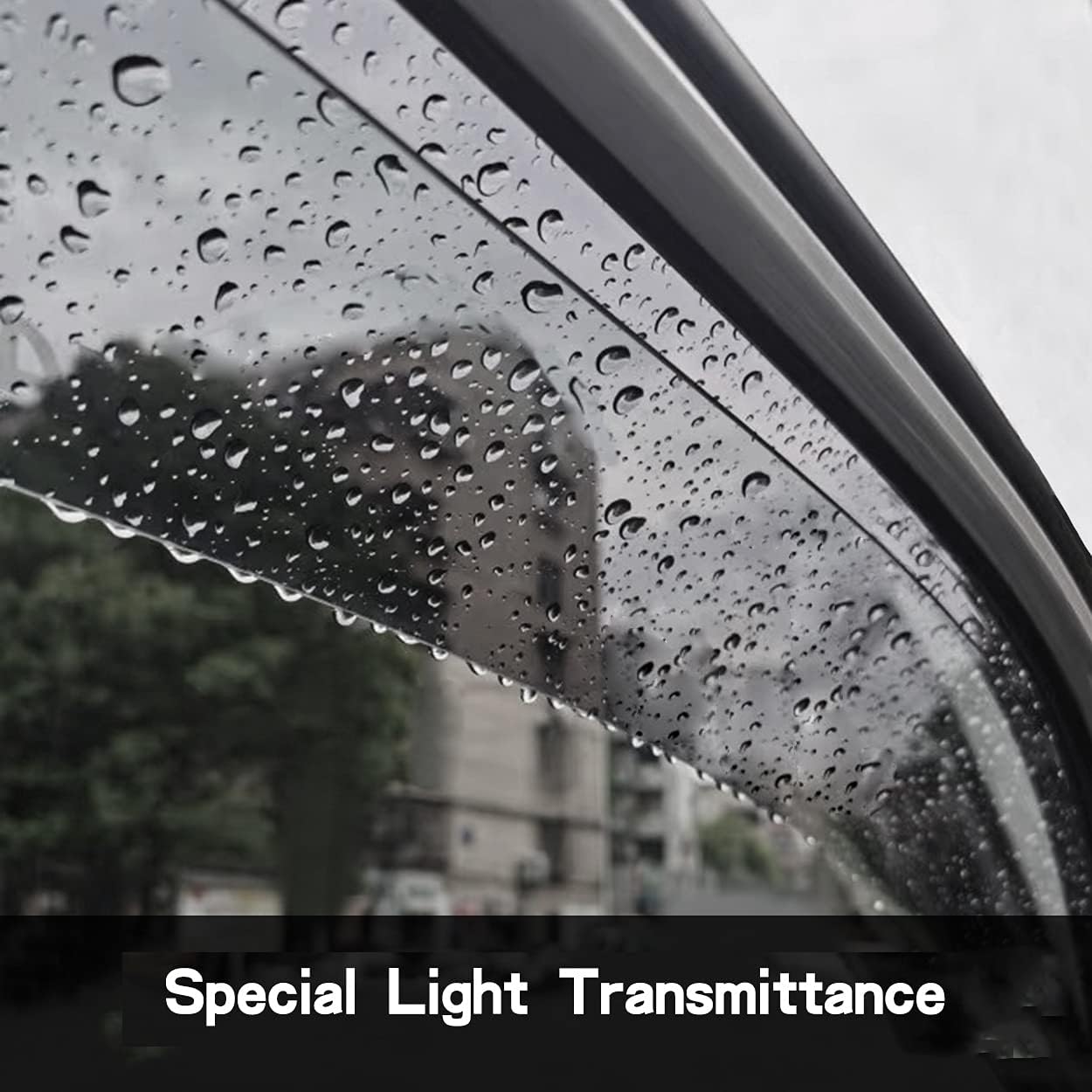 Side Window Wind Deflector, 4pcs Out-Channel Tape-On Nice Rain Guards Set, Window Visor fit for 2015-2022 Chevrolet Colorado Crew cab & 2015-2022 GMC Canyon Crew cab 94995