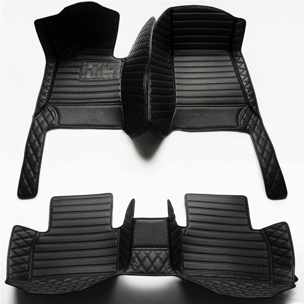 Custom Car Floor Mat Compatible with BMW Mercedes-Benz Toyota Cadillac Lexus Honda Infiniti Nissan Hyundai Kia Audi All Models Cars Sedans SUVs Automotive Mats (Black and Black)