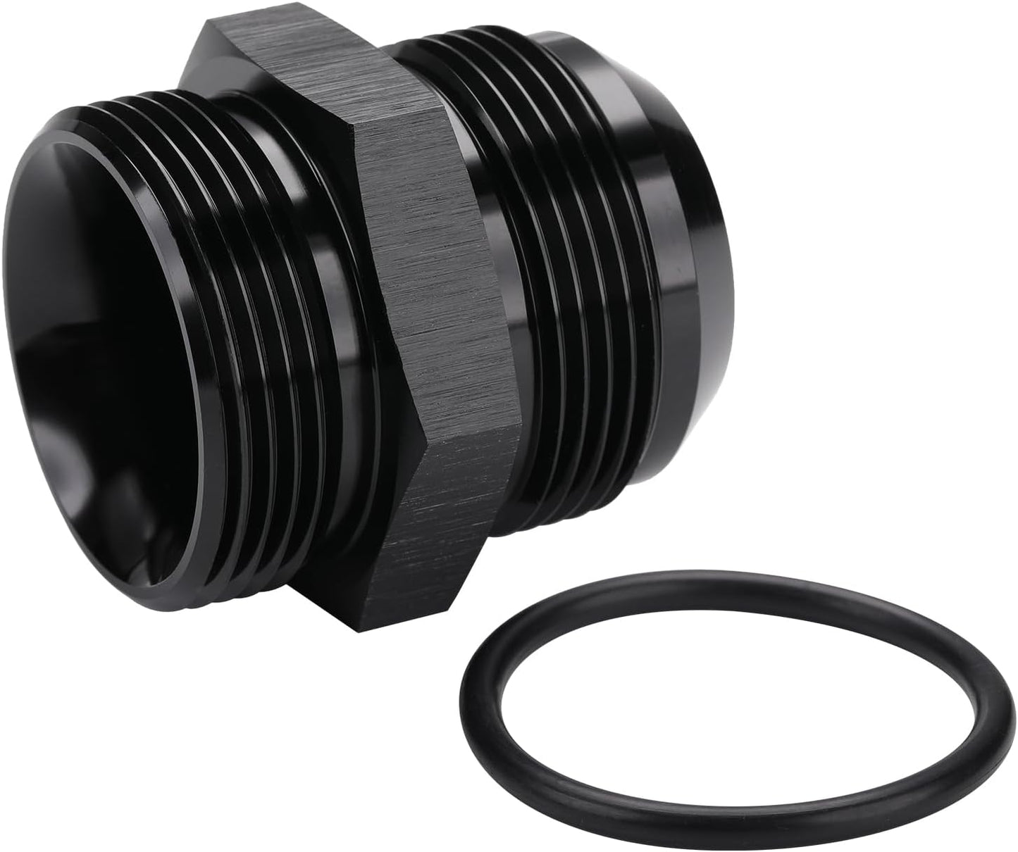 20AN Male Flare to 20AN ORB O-ring Boss Fuel Pump Rail Adapter Fitting Aluminum Black