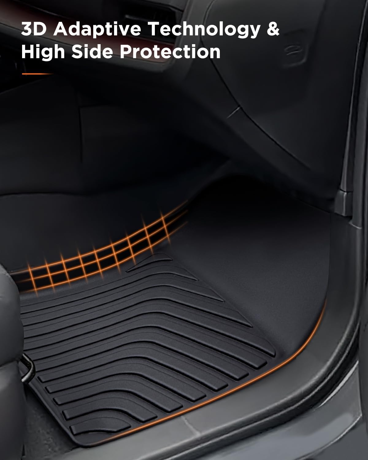 Floor Mats Cargo Liner for Toyota Prius 2023 2024 2025, All Weather Car Floor Mats for 5th Gen pruis 2023-2025, Non-Slip Waterproof Floor Liner Car Accessories for Prius LE XLE Limited Prime