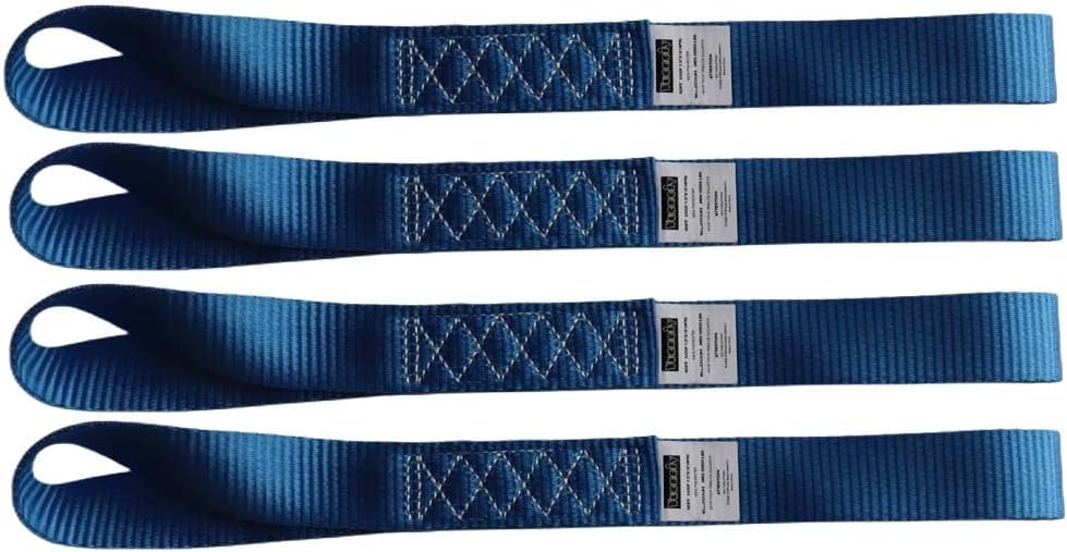 Heavy Duty Soft Loop Tie Down Straps (4PK) 1.5 inches 18 inches 10,000 LBS Breaking Strength Soft tie Downs for Motorcycle, ATV, UTV, Bicycle and Trailer