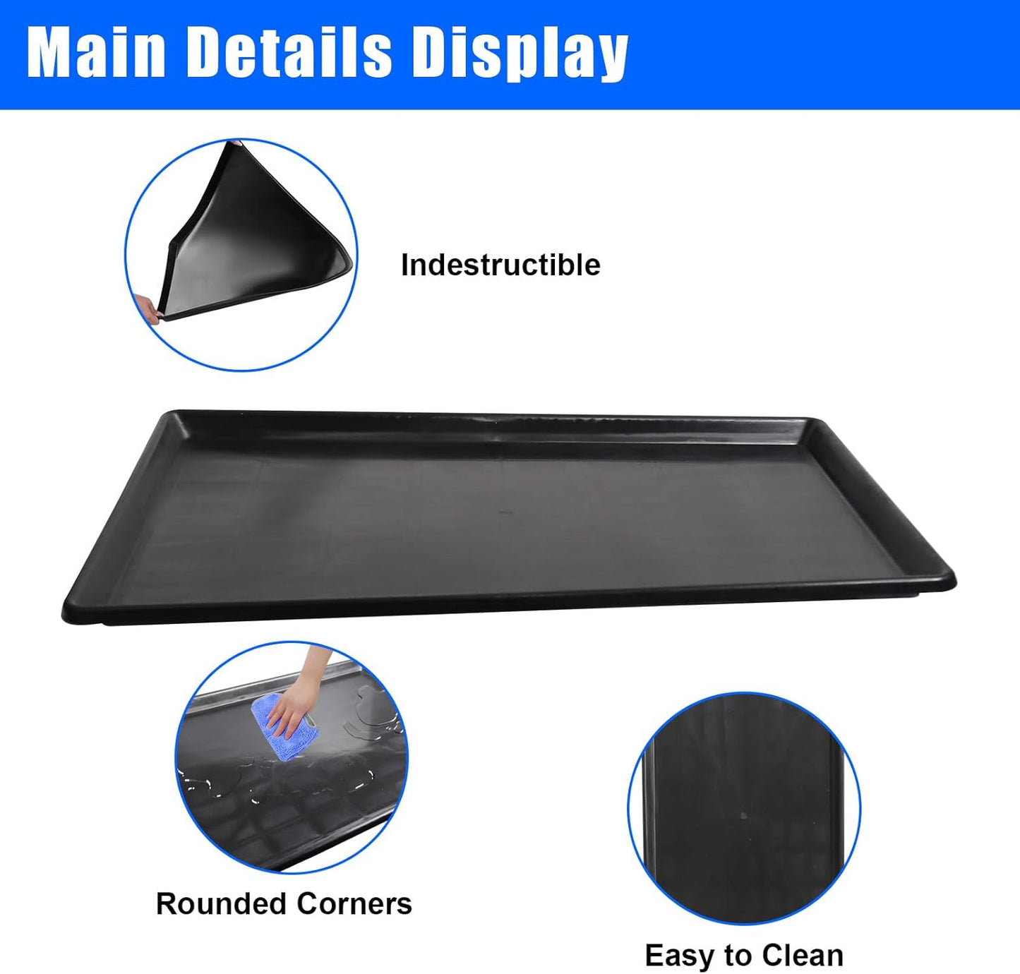 6 Pack Extra Large Oil Drip Pan, 35.4 x 24 x 1.6 in Oil Change Drain Pan, Plastic Oil Drip Tray for Under Car, Oil Catch Pan Tray for Garage, Fridges, Washing Machines, Cat Litter Box Bottom