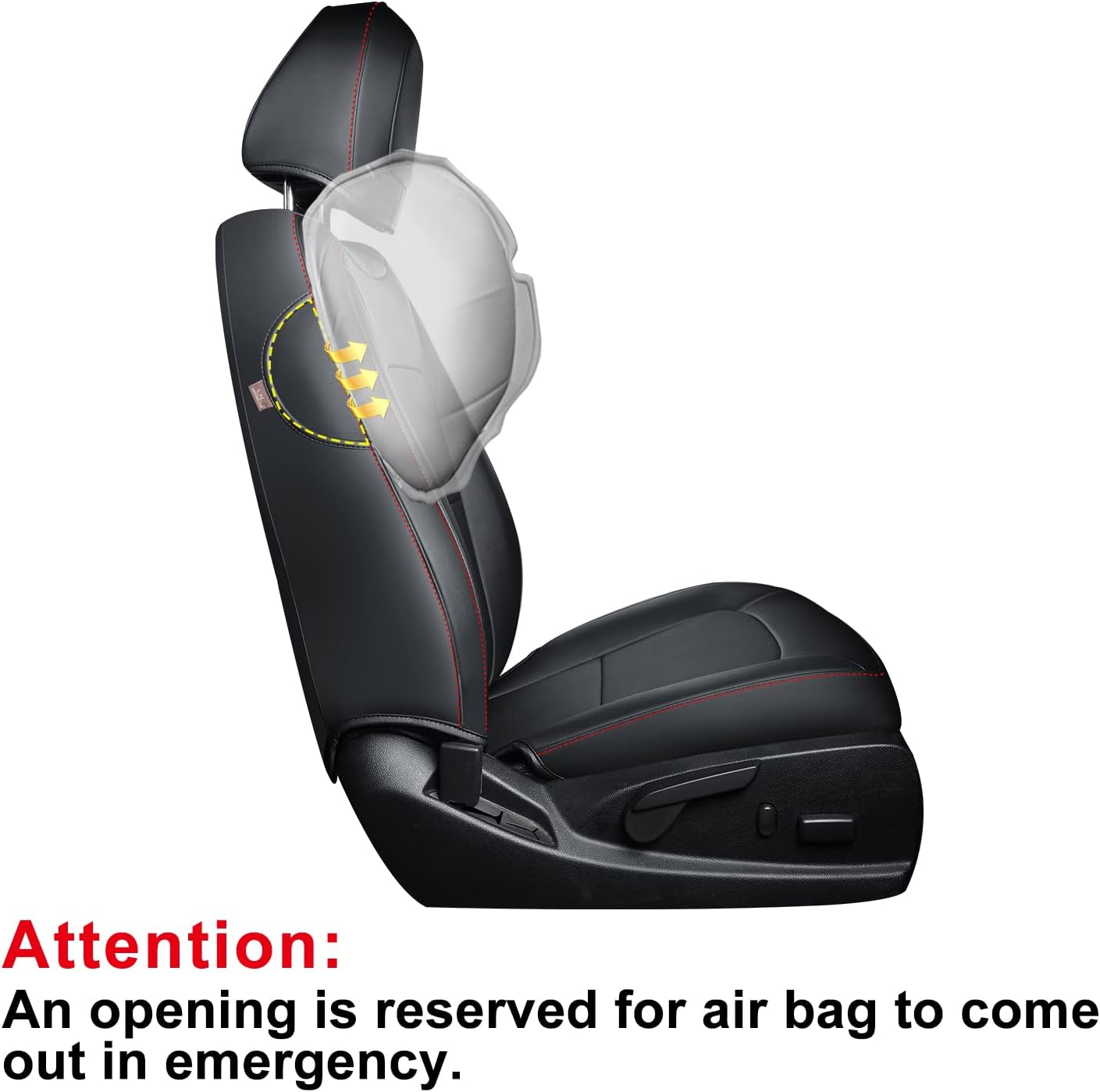 LUCKYMAN CLUB 2 Front Chevy Colorado Seat Covers, fit for 2023 2024 2025 Colorado Crew Cab Z71 LT ZR2 Work Truck with Faux Leather (Black&Red 2 pcs)