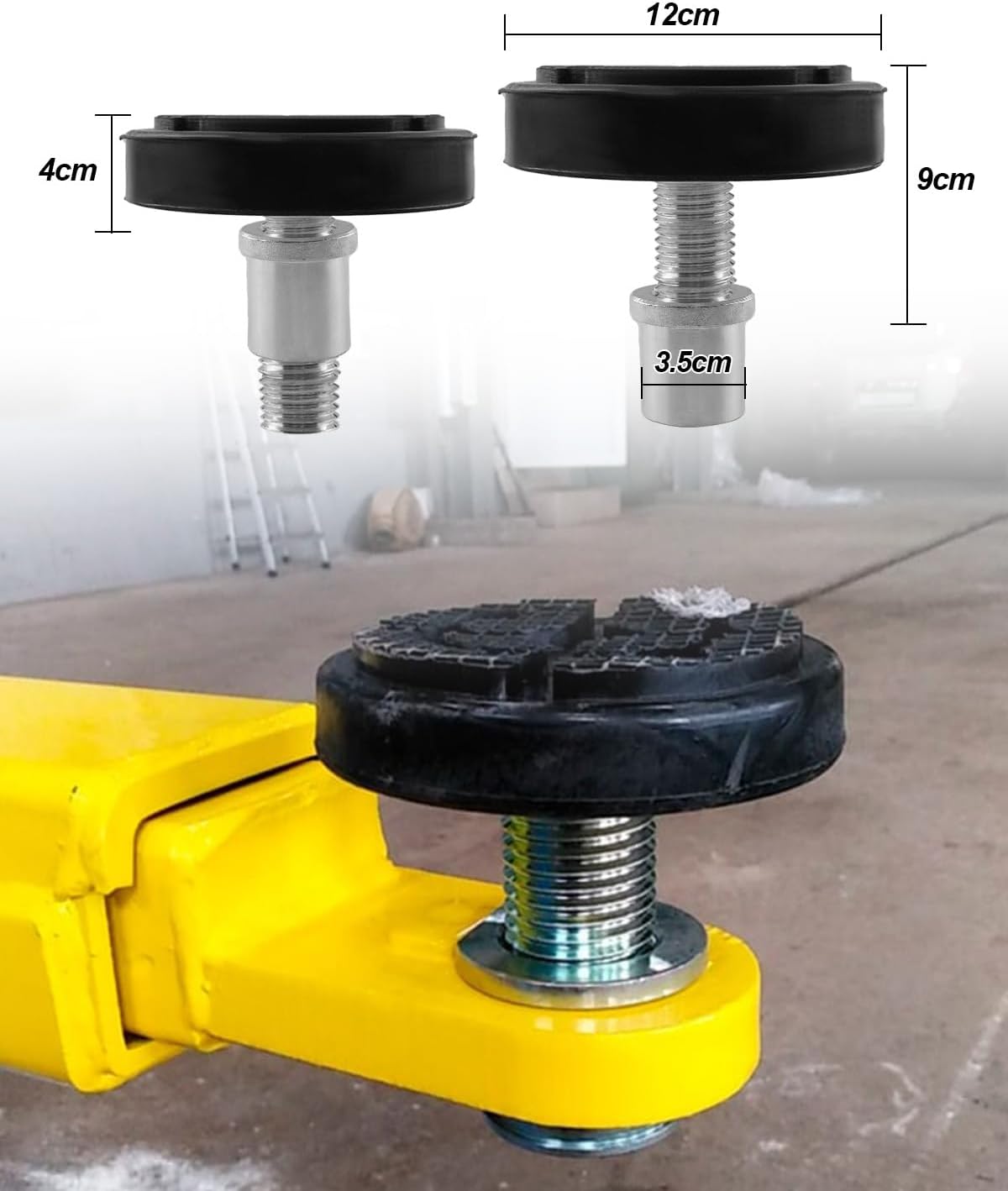 2 Pcs 35mm Car Lift Feet Pads Plus-High Heightening Rubber Feet Tray Fit for 2 Post Lift