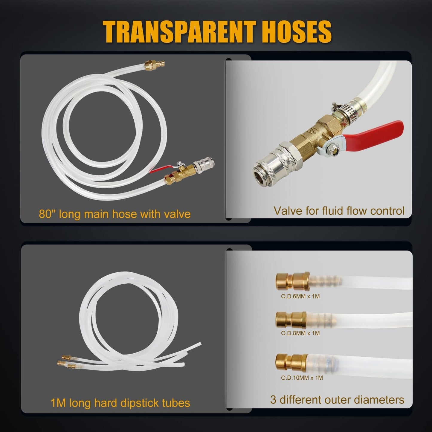 Transmission Fluid Transfer Pump Kit, 10L Pneumatic Fluid Extractor and Dispenser Tool with Adapter for ATF Fill, Gear Oil Refill, Differential Oil, Garage and Shop Fluid Evacuator and Filler