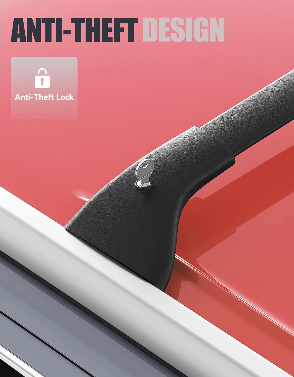 KINGGERI Lockable 220lbs Roof Rack Cross Bars Compatible with 2015-2020 Chevy Tahoe & Chevrolet Suburban, GMC Yukon & Yukon XL, Cadillac Escalade & Escalade ESV, Heavy Duty Aluminum Roof Rails