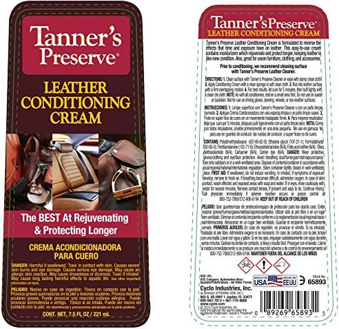 Tanner's Preserve Leather Conditioning Cream - Pack of 6 x 7.5 Fl Oz - Easy-to-Use Formula Safely Cleans Leather and Restores Supple and Rich Luster - Made Without Harsh Chemicals or Ingredients