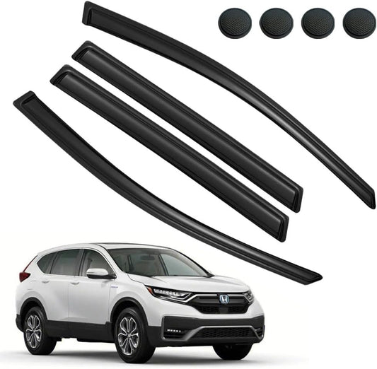Rain Guards for Honda CR-V 2017-2022, Tape-on Side Window Deflectors for Honda CR-V, Window Visors for Honda Cars, for Honda Car Accessories 4 Rain Guards ＆ 4 Car Coasters