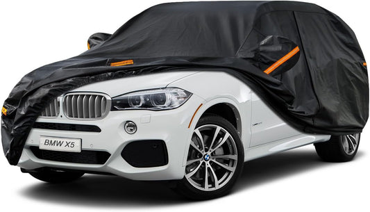 Kayme 7 Layers SUV Car Cover Custom Fit for BMW X5 (2007-2025) Waterproof All Weather for Automobiles, Outdoor Full Cover Rain Sun UV Protection.Black