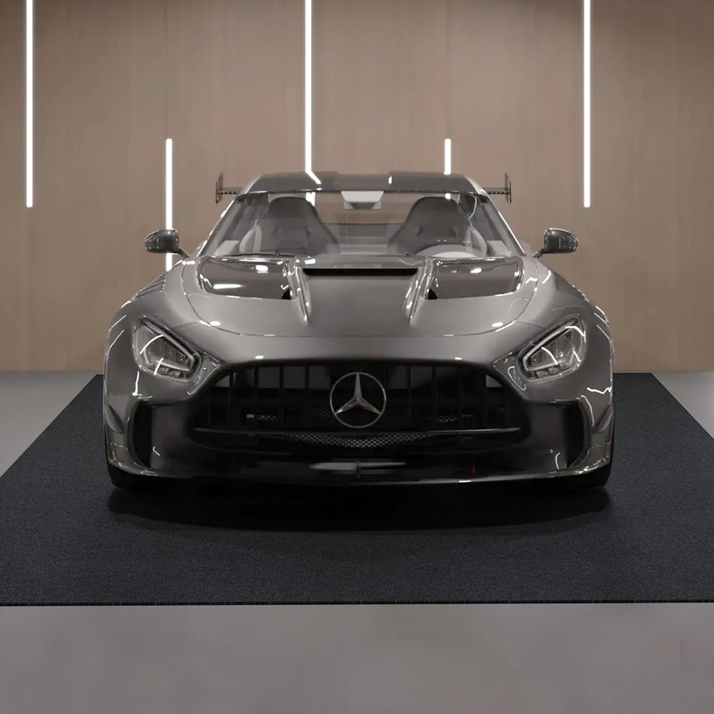 VEVOR Waterproof Garage Floor Mat for Under Car, Non-Slip 6.6'x8.5' Compact Size Heavy Duty Containment Mat, Protects Garage Floor from Water, Mud and Oil, for Garages,Greenhouses,Entrance