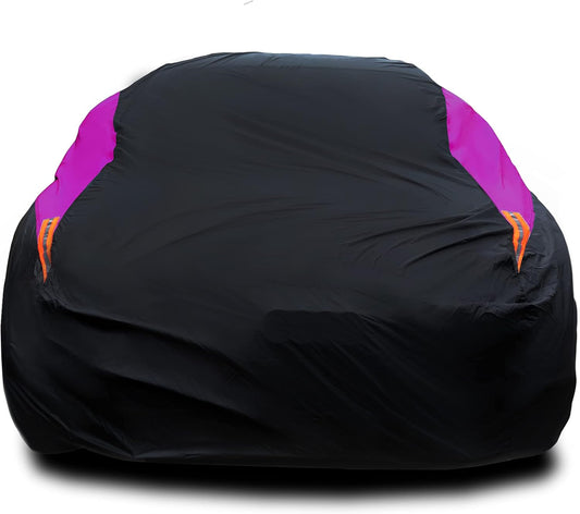 MORNYRAY Waterproof Car Cover All Weather Snowproof UV Protection Windproof Outdoor Full car Cover, Universal Fit for Sedan (Purple, A0-Fit Sedan Length(Up to 153 inch)