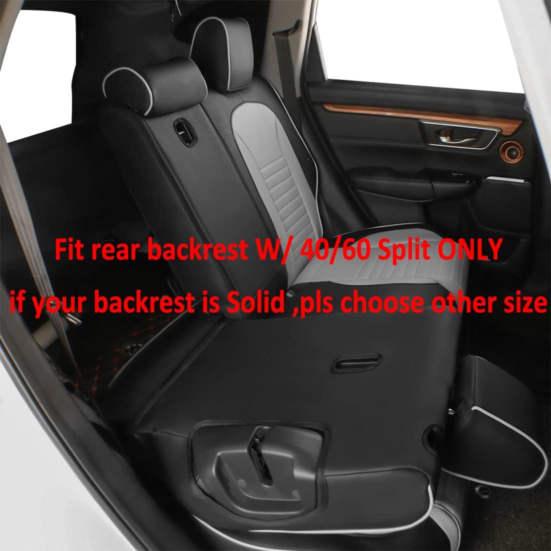 EKR Accord Car Seat Covers for Honda Accord EX-L,Touring,Sport,EX,Hybrid 2018 2019 2020 2021 2022(Rear Row 40/60 Split Backrest),Car Seat Protector,Waterproof Automotive Seat Covers, Leather(Red)