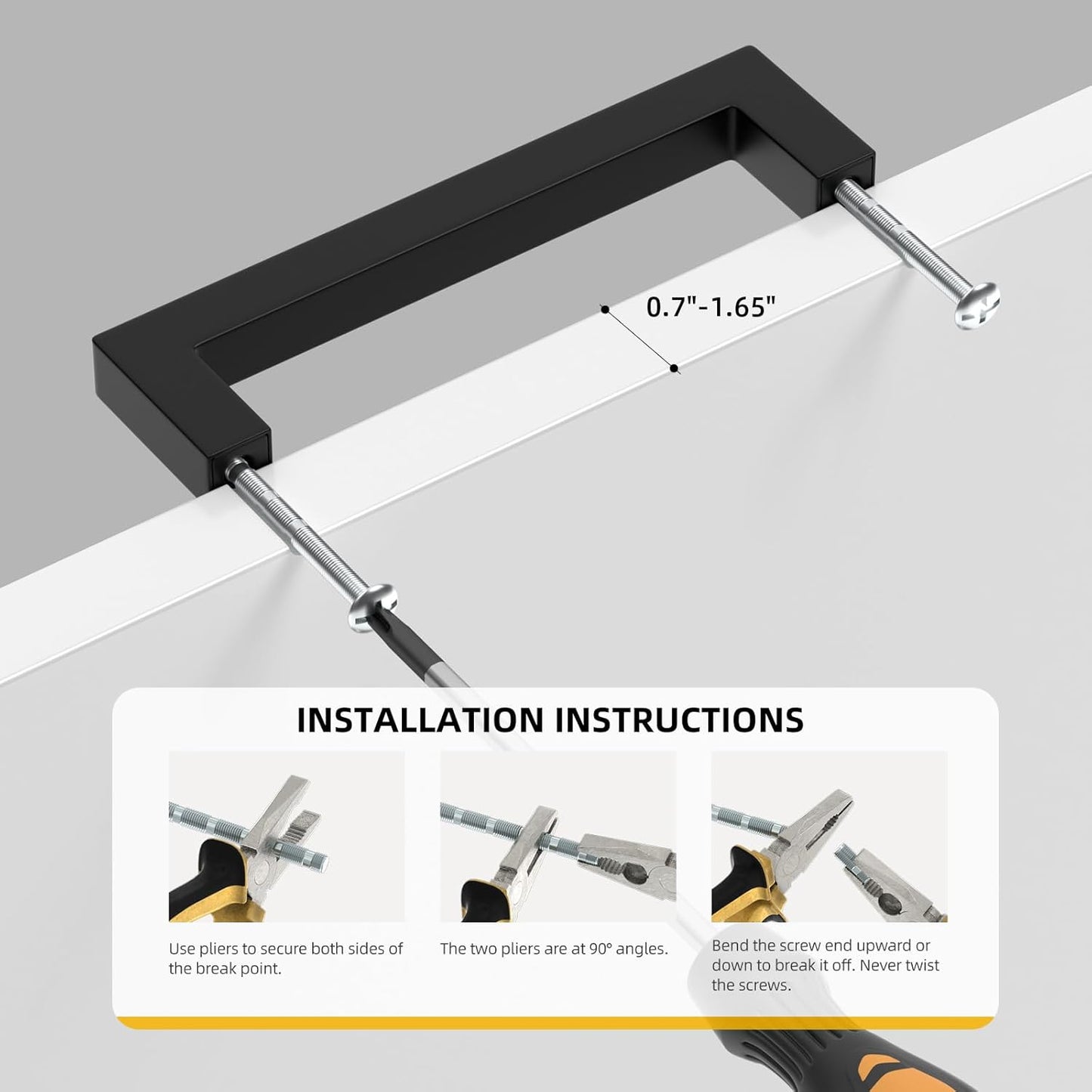 goldenwarm Black Cabinet Pull 45 Pack Matte Black Drawer Hardware Pulls Modern Kitchen Closet Door Handles Hardware, Black Pulls 18 Inch Center to Center, LSJ12BK458, Matte Black Cabinets Drawer Pulls