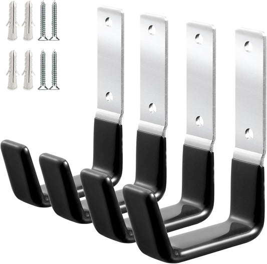 Heavy Duty Steel Garage Hooks,Garage Storage Utility Hooks,Anti-Slip Hanger, Tool Organizer,Steel Wall Mount Organizer, Garden Hose Hanger (Small-4PC)