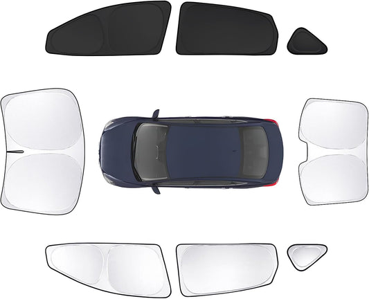 8pcs Car Window Shades for Nissan Sentra 2014-2019 Accessories,Windshield Side Rear Full Sunshade,Sun Visor UV Blocking, Privacy Protection and Blackout for Camping Outdoor