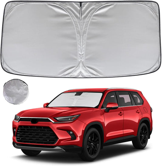 KAYZT Windshield Sun Shade for 2024 2025 2026 Toyota Grand Highlander Foldable Sunshade Front Window Custom Fit Car Accessories