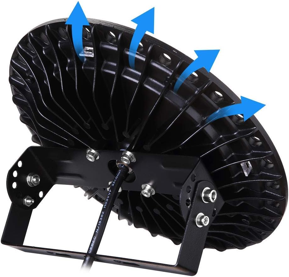 Viugreum 5 PACK 100W UFO LED High Bay Light, 10000LM 6500K Daylight White LED Warehouse Lighting, Alternative to 500W MH/HPS, IP65 Waterproof Commercial Bay Lighting for Garage Barn Workshop