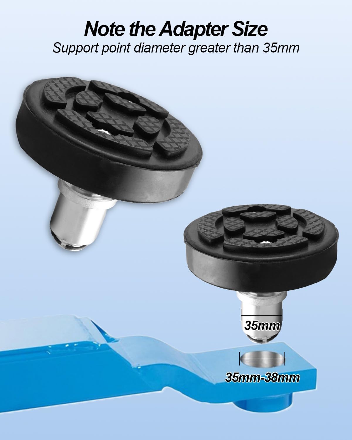 2 Pcs 35mm Car Lift Feet Pads Plus-High Heightening Rubber Feet Tray Fit for 2 Post Lift