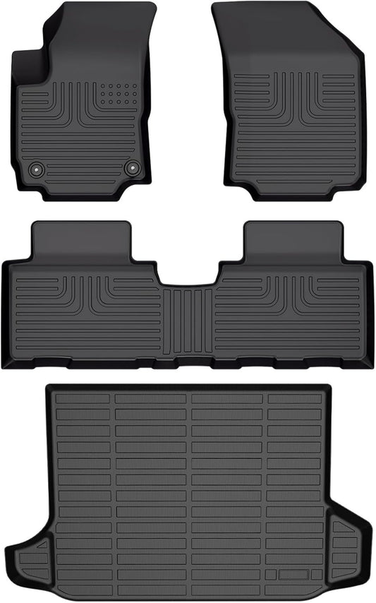 Wayhigh-All Weather Floor Mats & Cargo Liner Set for 2018-2024 GMC Terrain/Chevy Equinox（Not for Equinox EV）,Custom Fit TPE Heavy Duty Car Mats Equinox Accessories