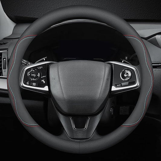 New Nappa Leather car Steering Wheel Cover, Universal 15 inch Black