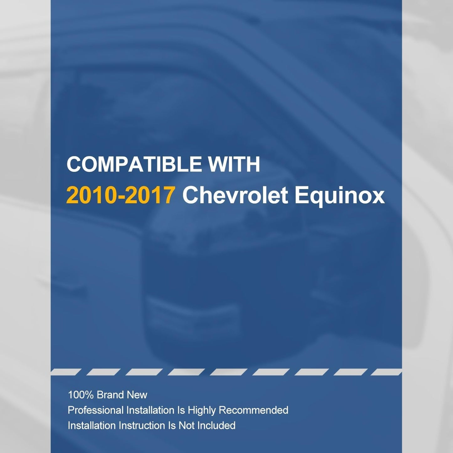 Auto Dynasty Set of 4 Carbon Fiber Pattern Window Visors Compatible 2010 2011 2012 2013 2014 2015 2016 2017 with Chevy Equinox, Tape-On Rain Guards Shield Vent Shade Deflector Glossy Black
