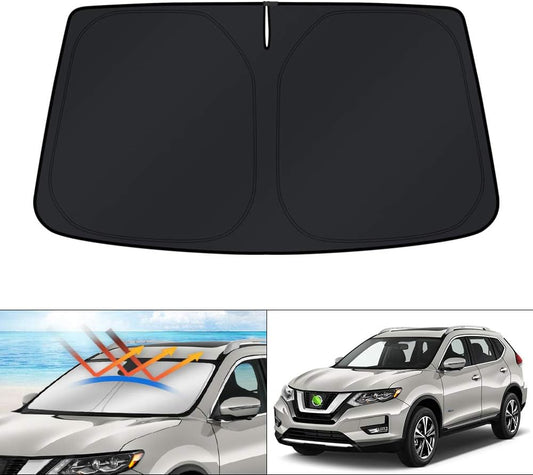 KUST Windshield Sun Shade for 2014-2020 Nissan Rogue (NOT for Rogue Sport & 2021 Rogue 3rd Gen. T33) Sunshade Foldable Window Sun Visor Protector Blocks UV Rays Keep Your Car Cooler