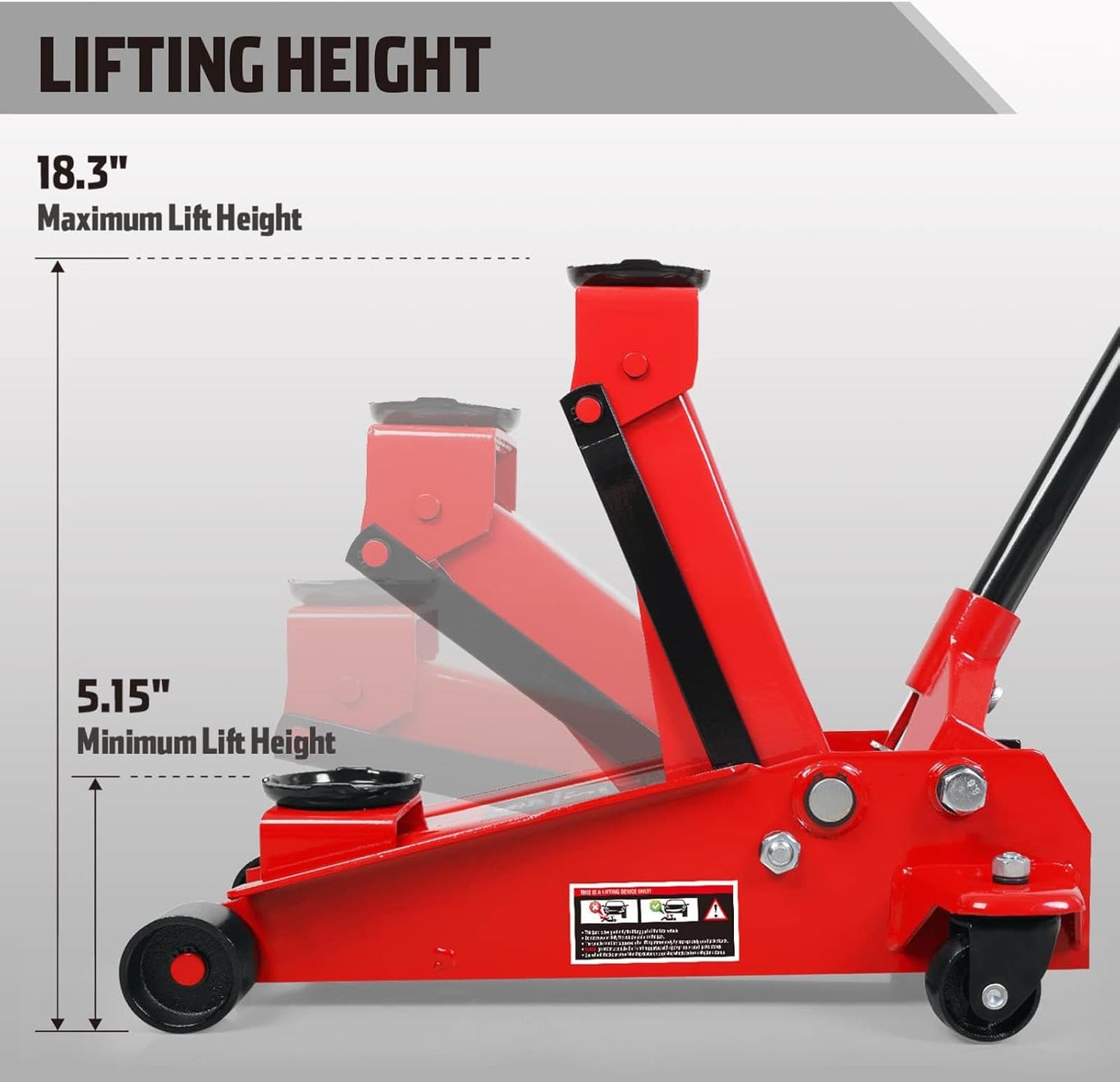 Floor Jack 3 Ton Capacity Fast Lift Service Jack Steel Heavy Duty Hydraulic Car Jack