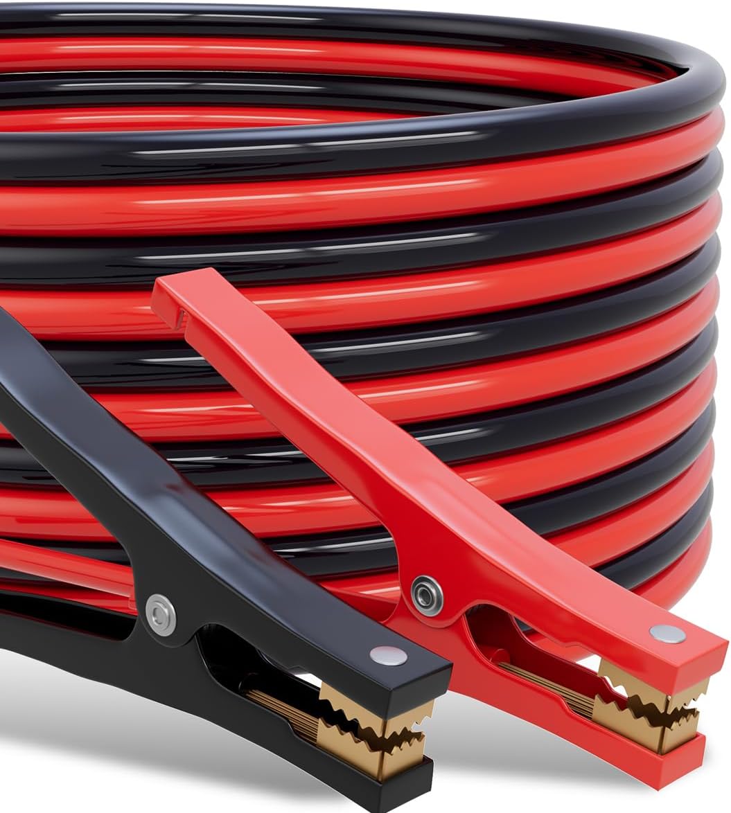 Jumper Cables for Car Battery, 8 Gauge 12 Feet 600AMP, Automotive Booster Cables for Jump Starting Dead or Weak Batteries with Carrying Bag Included