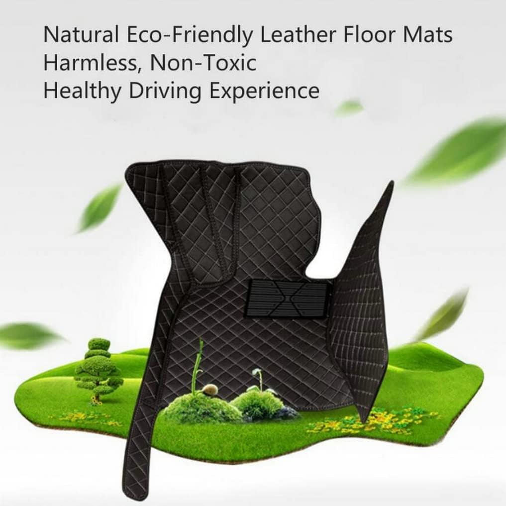 Custom All-Weather Protection Leather Car Floor Mats for Cars Sedan SUV Sports Car Waterproof Floor Mat (Beige)