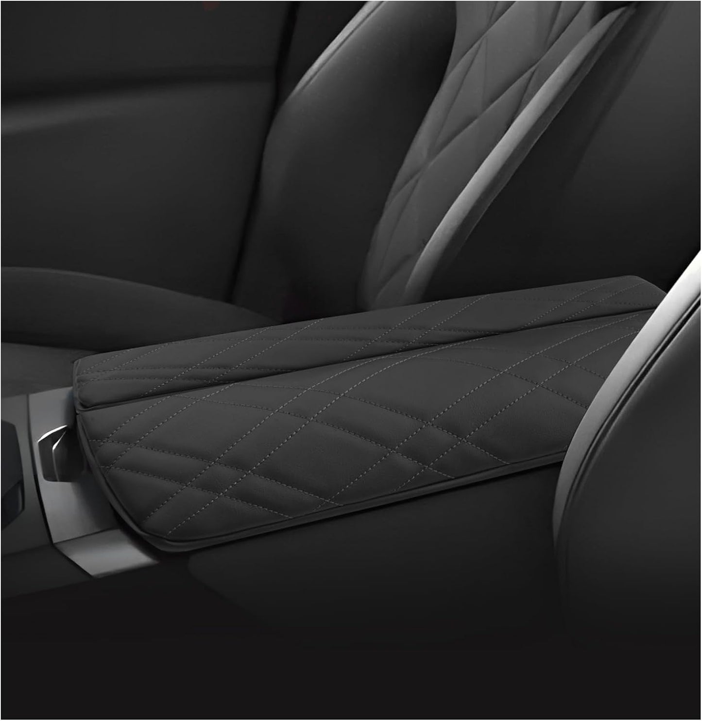 SXCY for 2022-2024 2025 BMW iX Armrest Cover [Add Pad] 2024 2025 iX Center Console Cover for 2024 2025 BMW iX Console Cover Pad 2022-2024 2025 iX Accessory (Black)