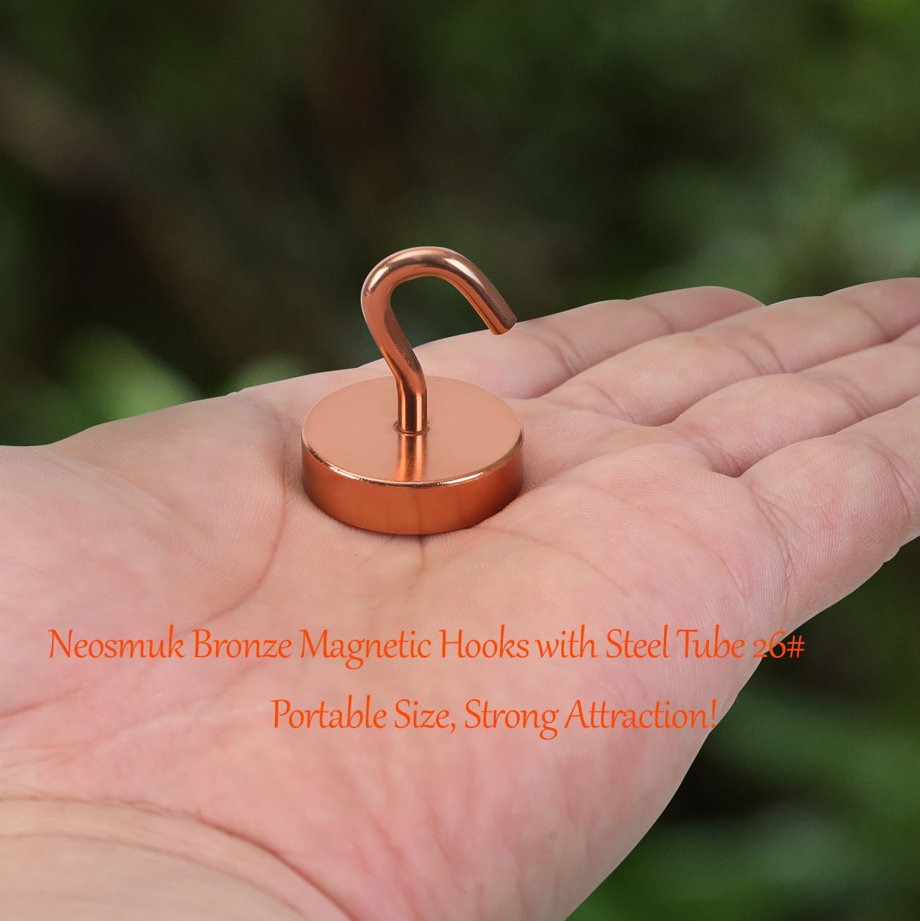 Neosmuk Magnetic Hooks, Cruise Ship Essentials, 80lb+ Heavy Duty Magnetic Hooks for Cruise Cabins, Refrigerator, Grill, Hanging, and Travel | Extra Strong Must-Haves Magnet Hook,Bronze