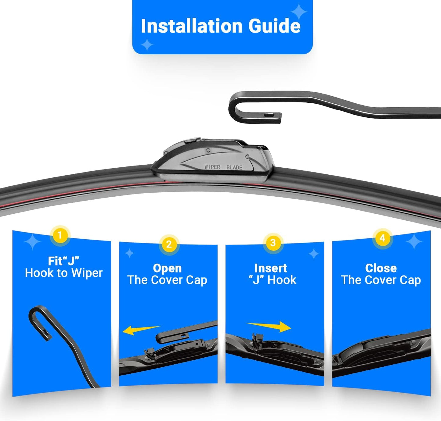 Windshield Wiper Blades Replacement for Mitsubishi Outlander Sport 2011-2022 Original Factory Quality Front Rear Wipers Blade Set for My Car - 24" 21" 10" (Pack of 3)
