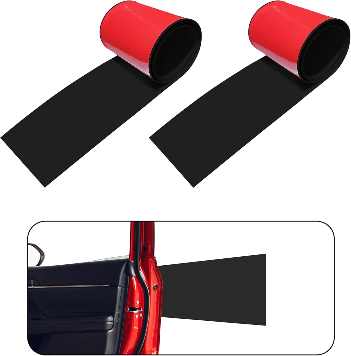 Rubber Bond Garage Wall Protectors - 6x48 Inches Strong Self-Adhesive Rubber Bumper Protectors for Garage Walls - Anti-Scratch and Waterproof Garage Wall Protector for Car Doors (Black, 2 Pack)