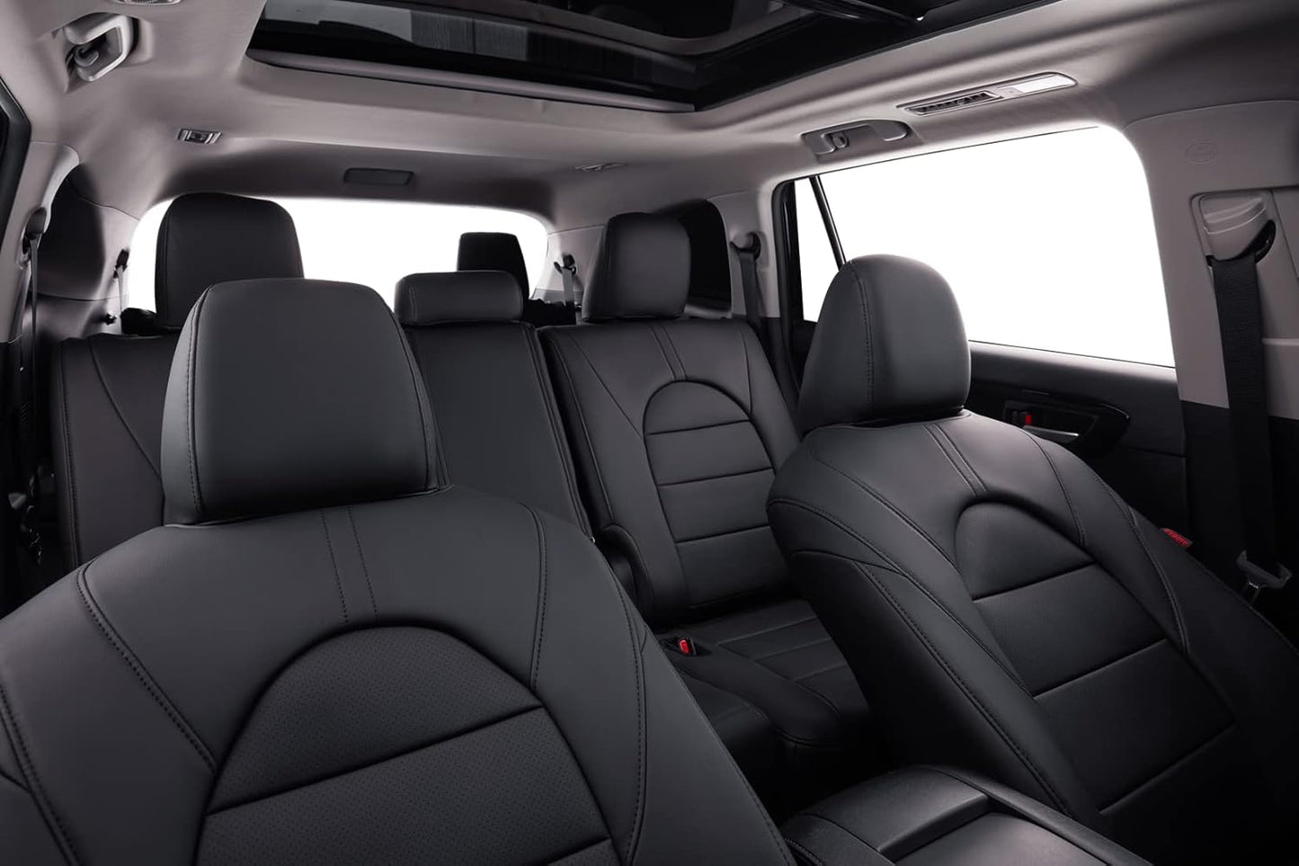 coverdream Camry Seat Covers Custom Fit for 2012-2017 Toyota Camry LE,XLE,Full Coverage Waterproof Leatherette Car Seat Protector (Full Set,Black)