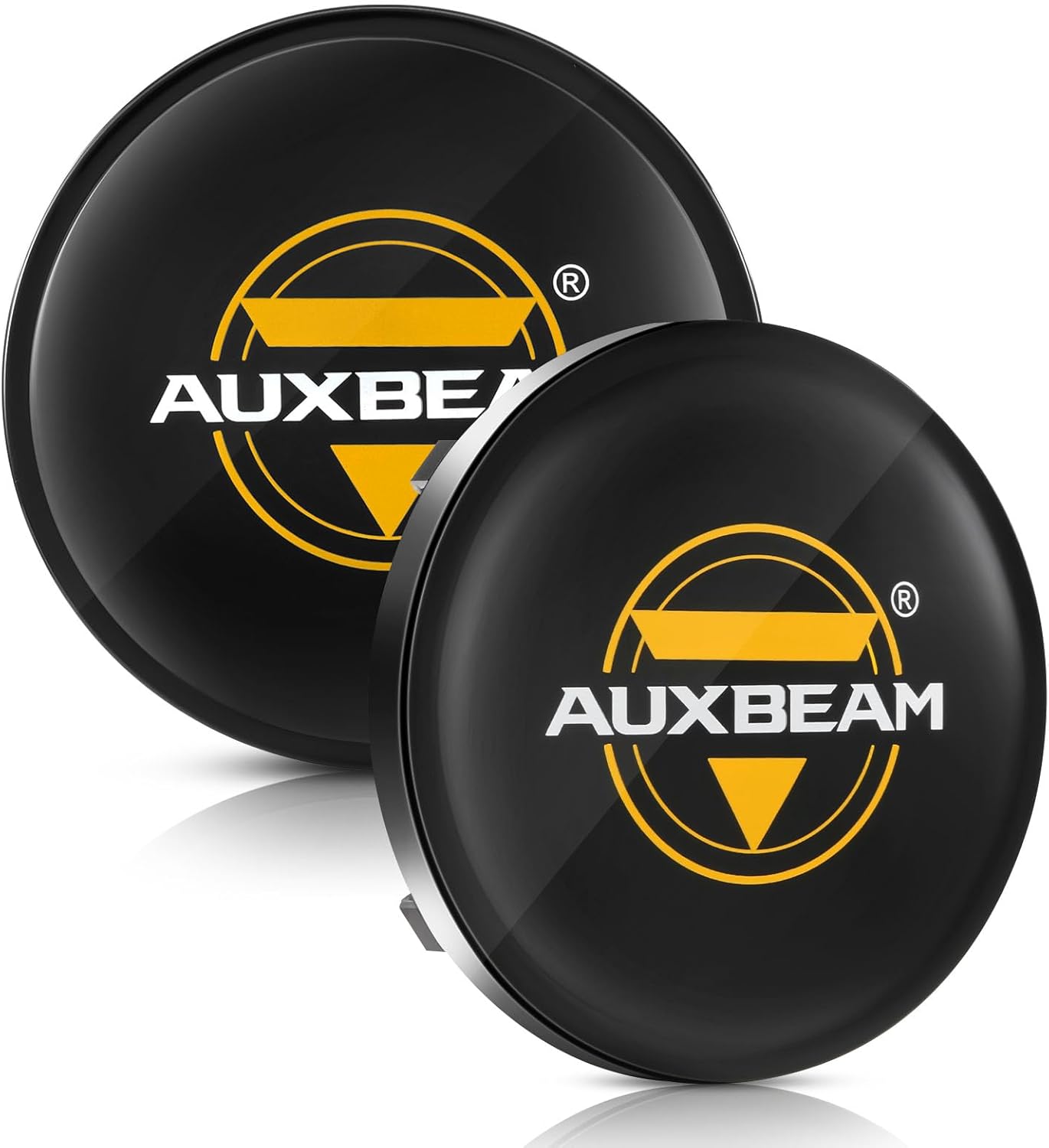 Auxbeam C4 Series 4 Inch Black Protective Light Covers, Round Offroad LED Pods Lens Cap, On Road & Off Road, Polycarbonate Plastic, Snap-On Design, 2 Packs
