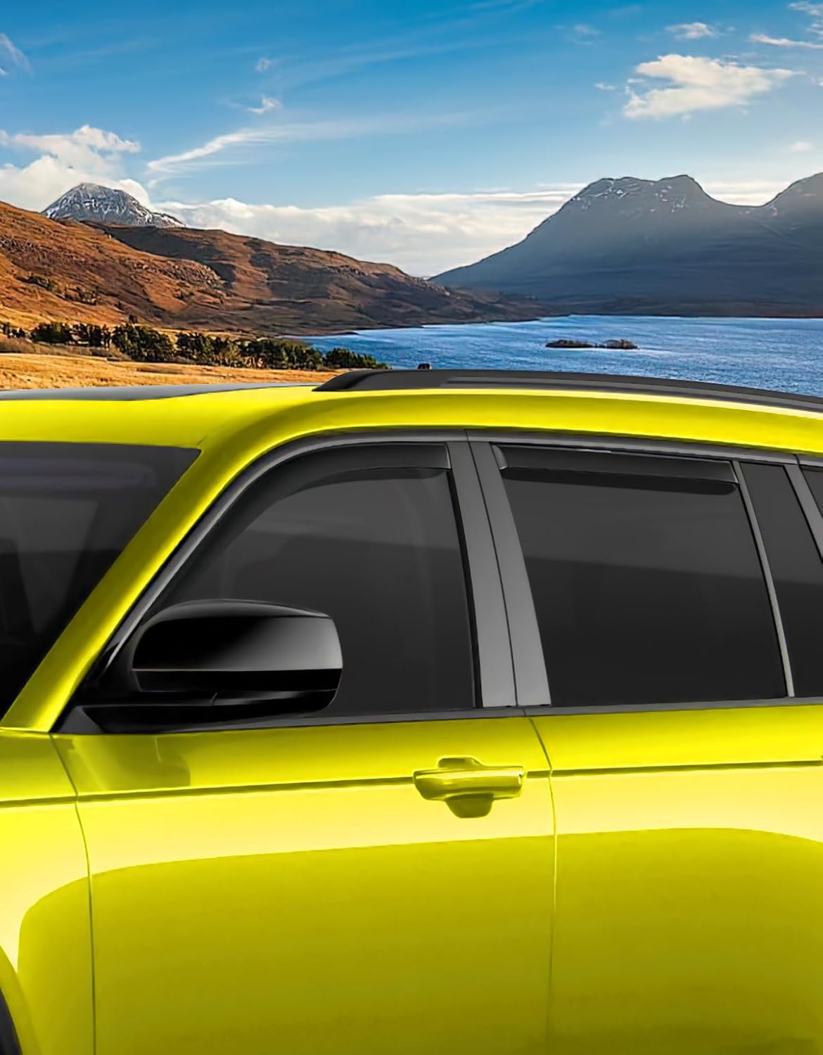 in-Channel Window Rain Guards Fit for Jeep Grand Cherokee(Not for L 3-Row) 2022-2025 Extra Durable Window Deflectors Vent Visors Shades Exterior Car Accessories Visors Rain Guards -4 pcs