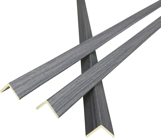 Wall Corner Protector 6PCS 45" Corner Molding Trim Grey Wood Grain Corner Trim Decorative Strips for Door and Window Frames Mirror Edges Ceramic Tiles, and Wooden Wall Edges.