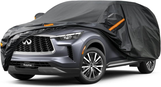 Kayme 7 Layers SUV Car Cover Custom Fit for Infiniti QX60 (2013-2025) Waterproof All Weather for Automobiles,Outdoor Full Cover Rain Sun UV Protection.Black