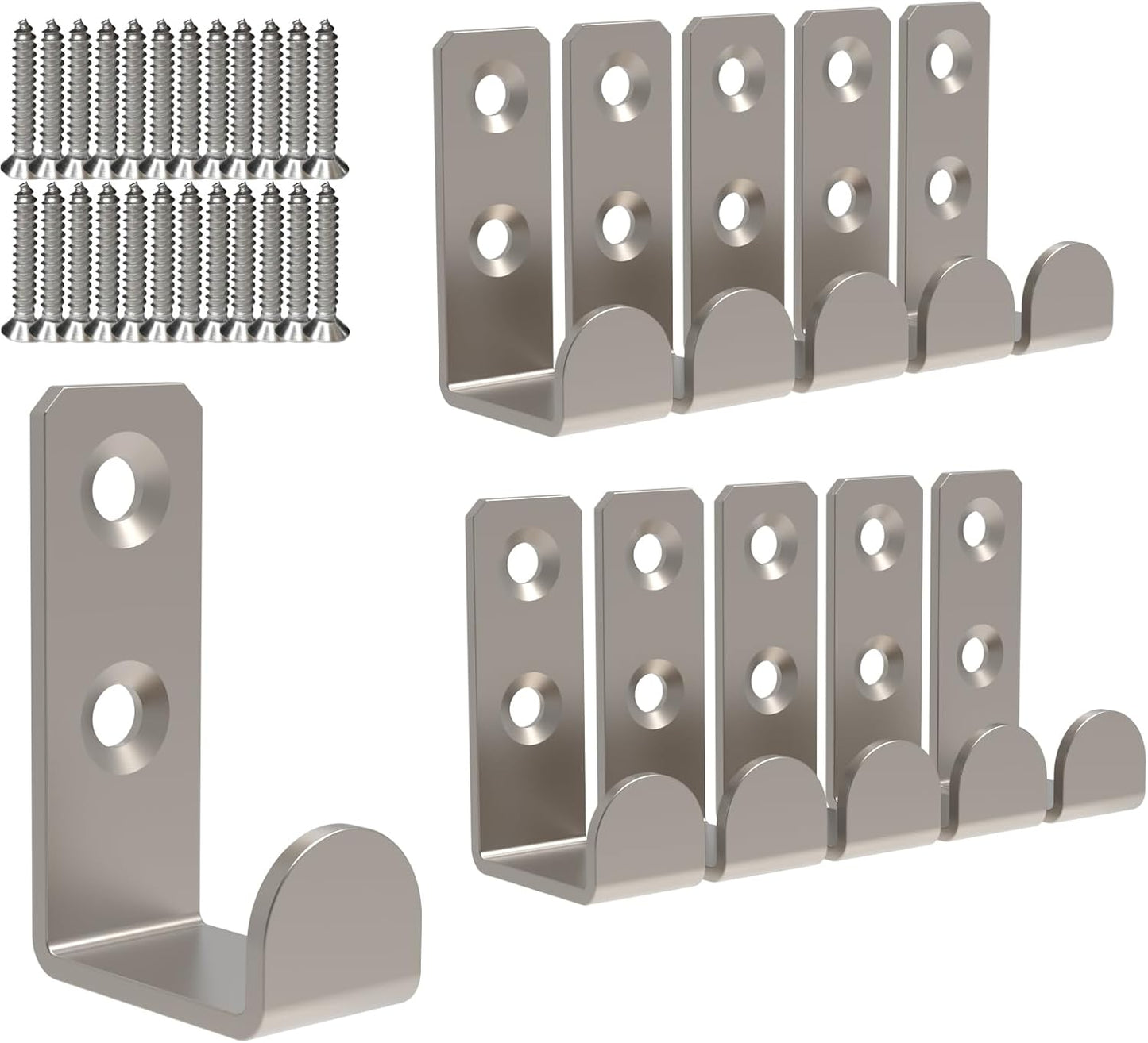 Wall Hooks Coat Hook Robe Hanging Robe & Towel Hooks, Utility Hooks Indoor Outdoor (Silver-Square, 1.8x1)