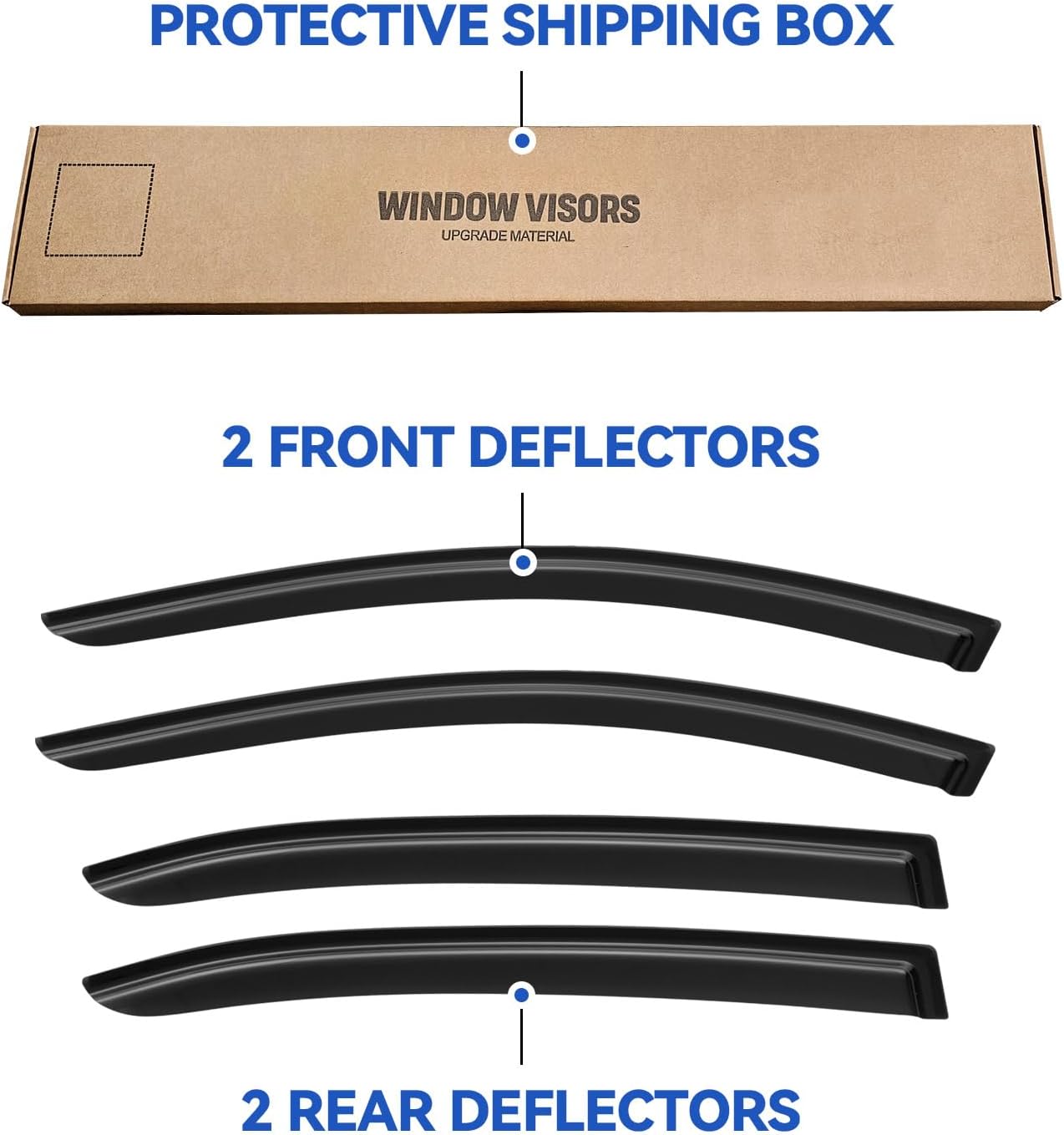 Window Visors Rain Guards for 2014-2018 Mazda 3 Sedan, Out-Channel Window Vent Wind Deflectors Visors Shades for 14-18 Mazda 3 Hatchback