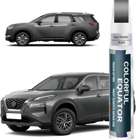 KAD Gun Metallic Touch Up Paint for Nissan, Car Paint Pen Scratch Repair Two-In-One Touch Up Paint, Premium Car Scratch Remover for Deep Scratches