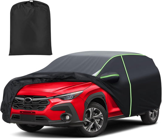 Mixsuper Liner Car Cover for Subaru Crosstrek 2013-2026, 7 Layers Waterproof Car Cover Accessories for Crosstrek with Zipper Door, Windproof Straps, Reflective Strips, Anti-UV, All Weather