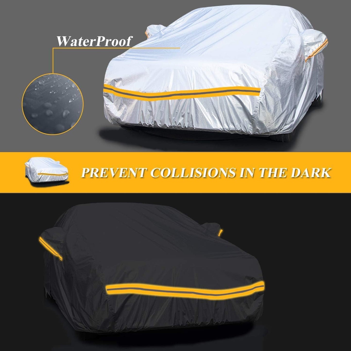 Autsop Car Cover Waterproof All Weather,12-Layer Car Covers for Automobiles Outdoor Heavy Duty Full Exterior Covers for Sedan(Up to 177 inch)