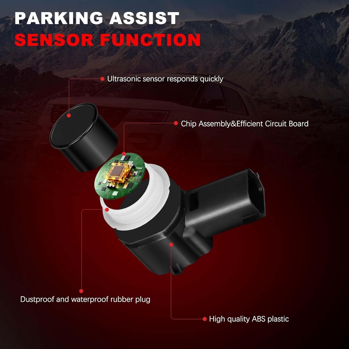 Parking Assist Sensor Compatible with Edge Escape Expedition Explorer Flex Focus Fusion Mustang Taurus MKS MKT MKX MKZ Navigator Mariner Milan 2011-2018,8A53-15K859-ABW 4PCS Parking Sensors