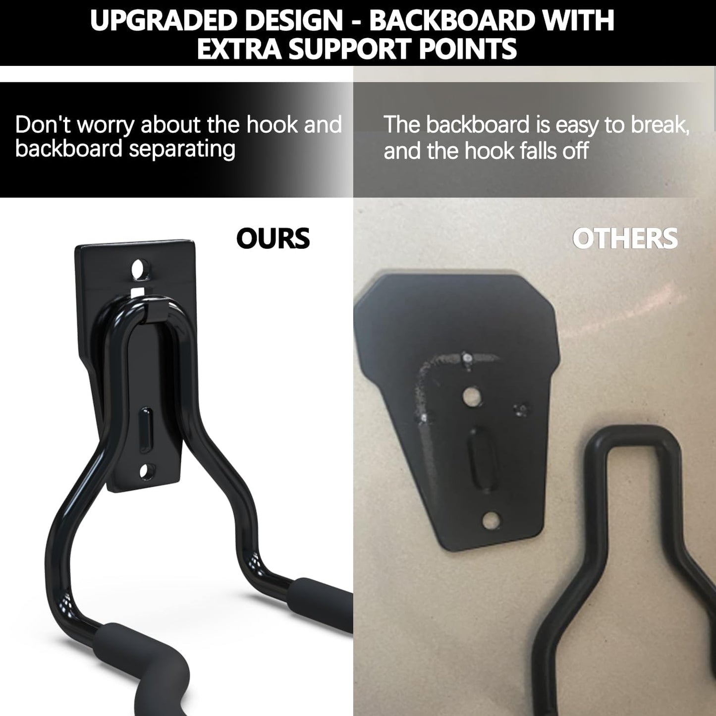 3-H Weed Eater Hanger 1 Pack,1 Large Garage Wall Hooks,1 Extension Strap,Utility Weedeater Rack,Tool Hangers for Organizing and Hanging Weed Wacker,Leaf Blower,String Trimmer,Power Tool in Garden